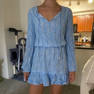 Light blue long sleeve summery dress, size XS